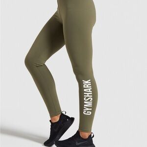 Gymshark Training High-Rise Leggings - Khaki/Olive Green - Size Small